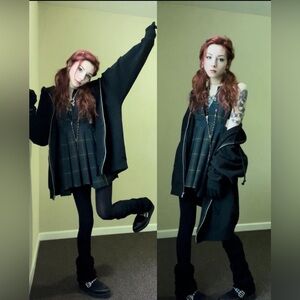 Plaid Schoolgirl dress, distressed bottom